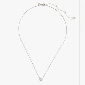 NWT Kate Spade Sparkling Silver Pavé Heart Necklace